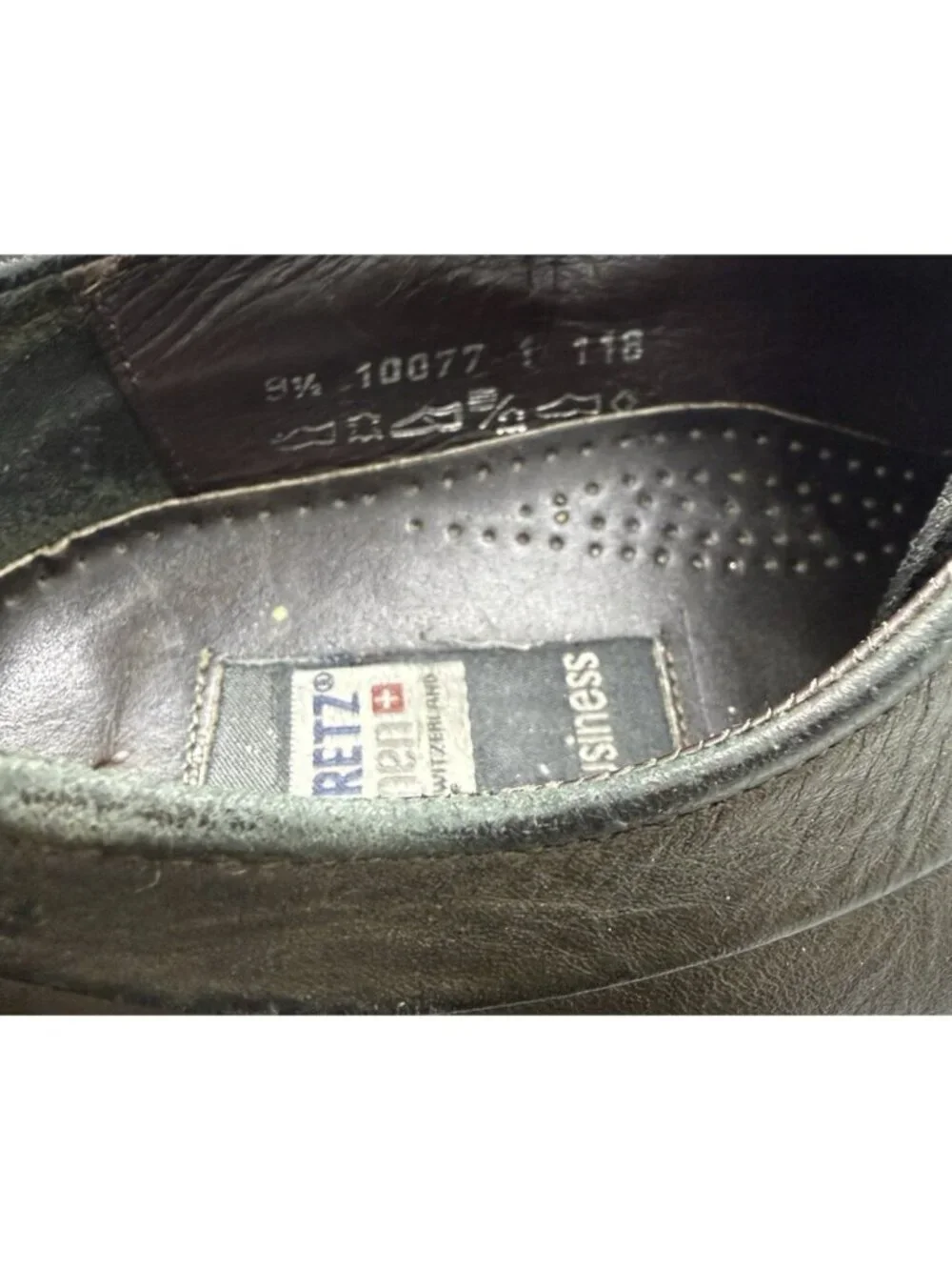 Fretz Men Business Gray Leather Oxford Shoes Sz US 9.5 Square Toe Dress Lace Up
